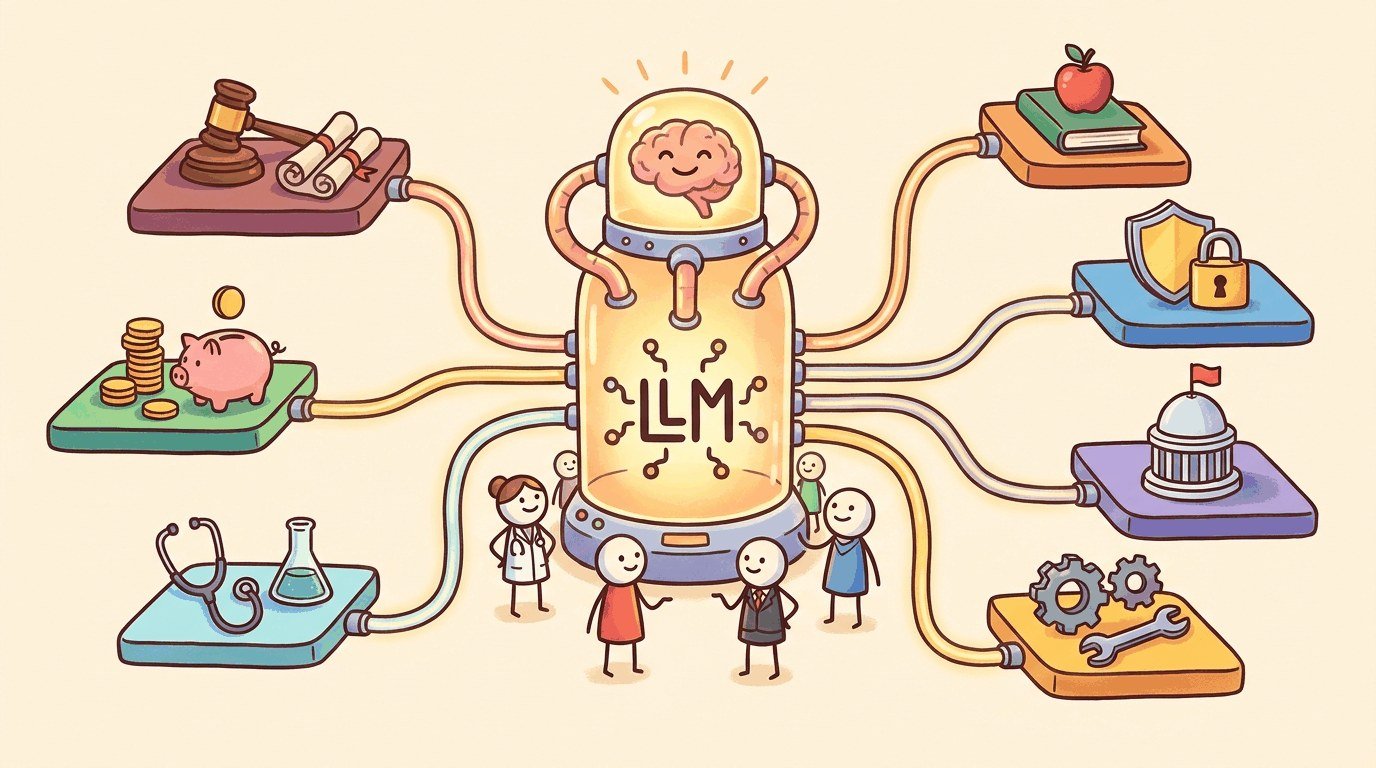 Chapter opener illustration: Part XIV: LLM Applications Across Industries.