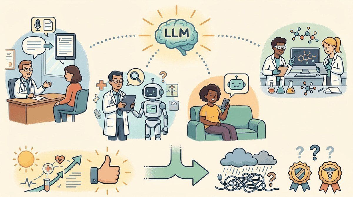Chapter opener illustration: LLMs in Healthcare & Biomedical.