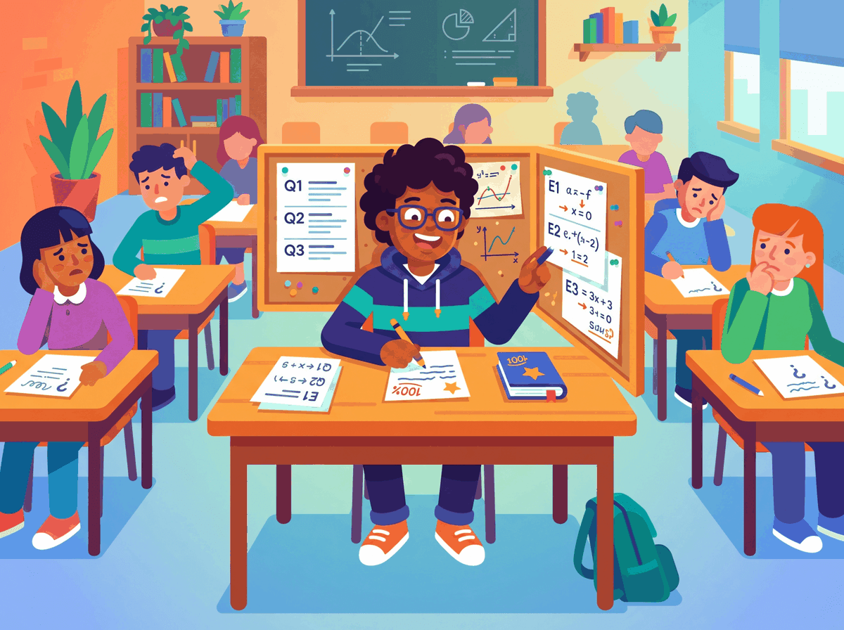 In-context learning depicted as an open-book exam where the model uses examples provided in the prompt