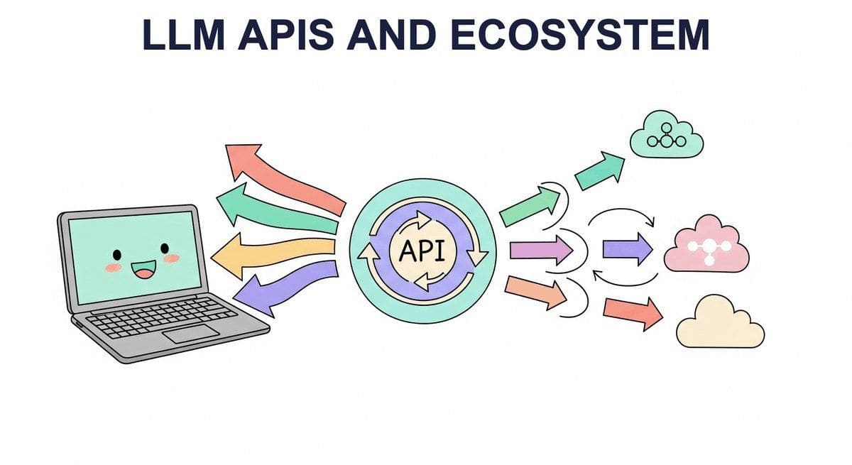 Chapter opener illustration: Working with LLM APIs.